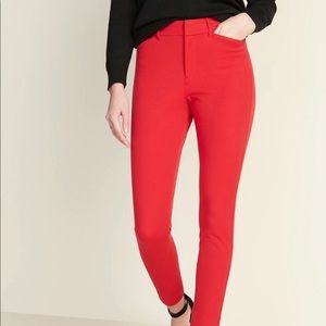 Red Ankle Length Pixie Pants